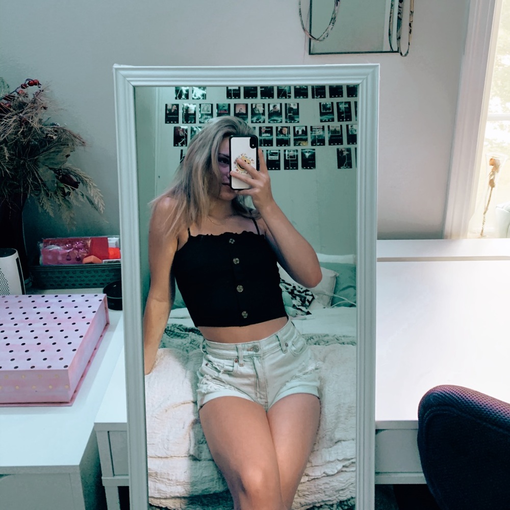 Black Tank w/ Buttons